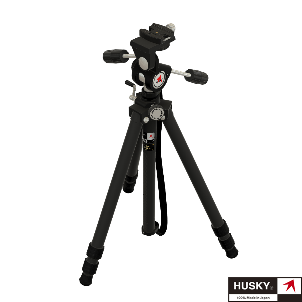 【HUSKY】ハスキー ヘッド一体型三脚セミショート3段 KIRK Model