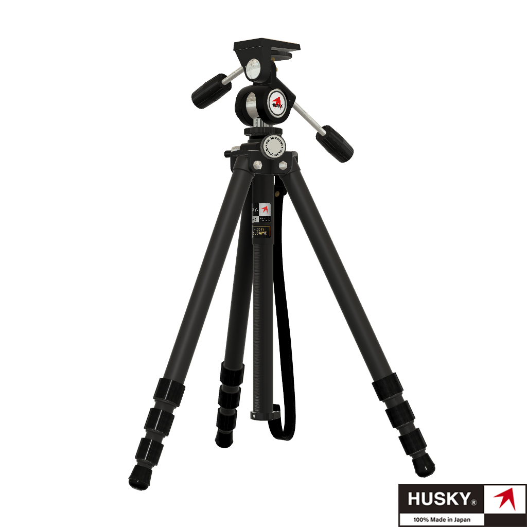 【HUSKY】ハスキーヘッド一体型三脚セミショート4段