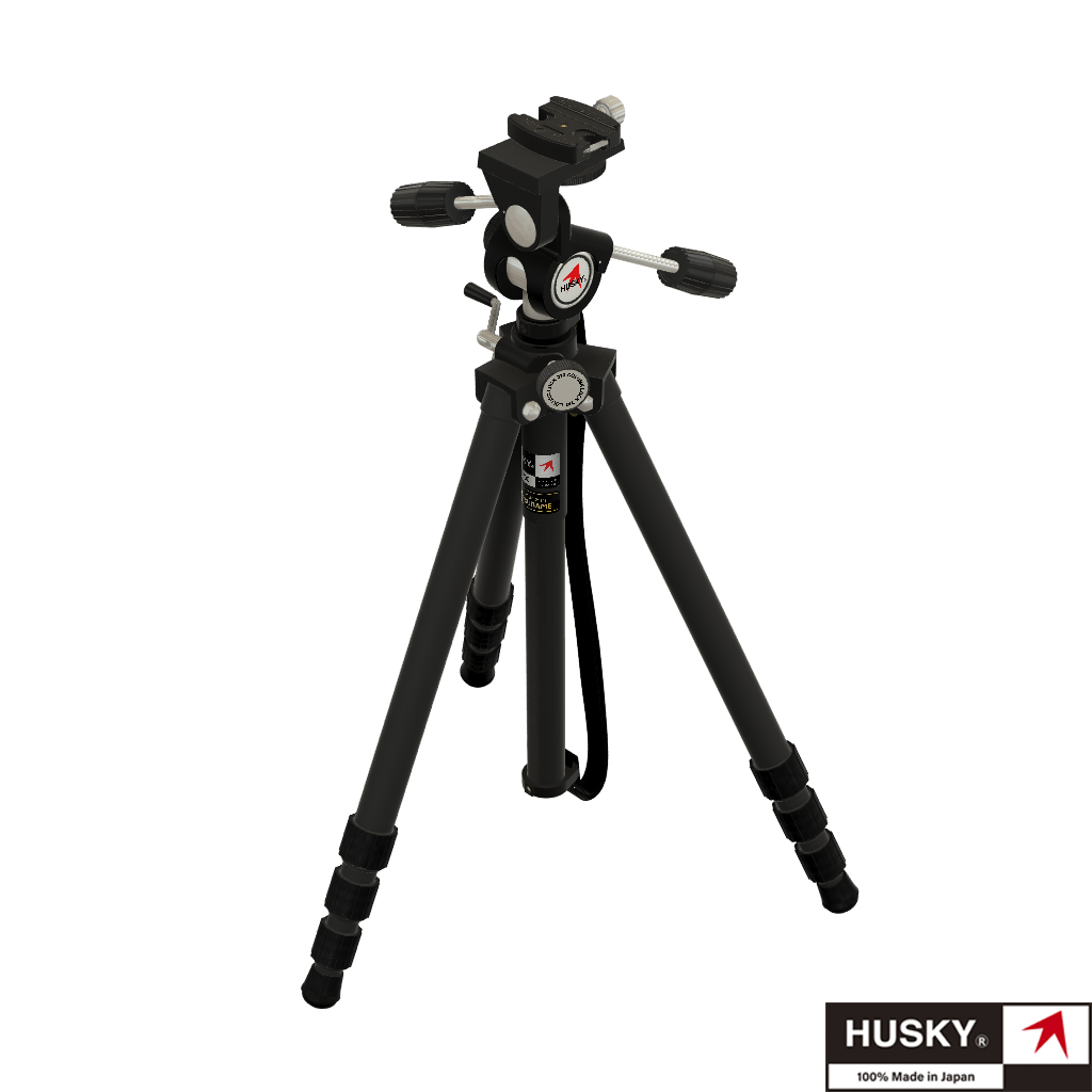 【HUSKY】ハスキー  ヘッド一体型三脚セミショート4段 KIRK Model