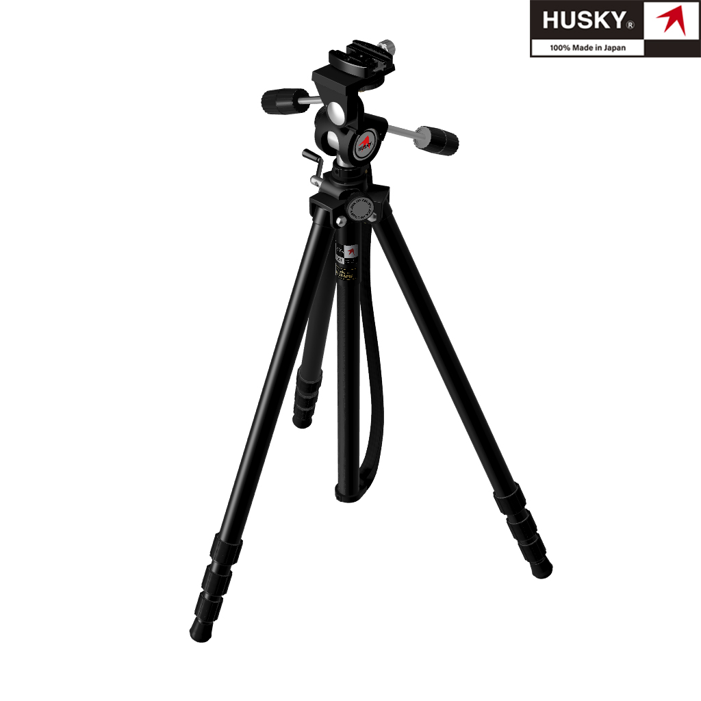 【HUSKY】ハスキー ヘッド一体型三脚4段 KIRK Model