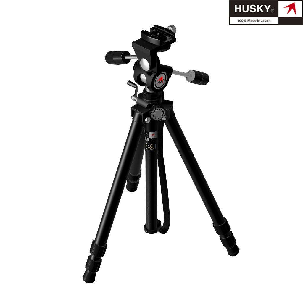 【HUSKY】ハスキー ヘッド一体型三脚セミショート3段 KIRK Model