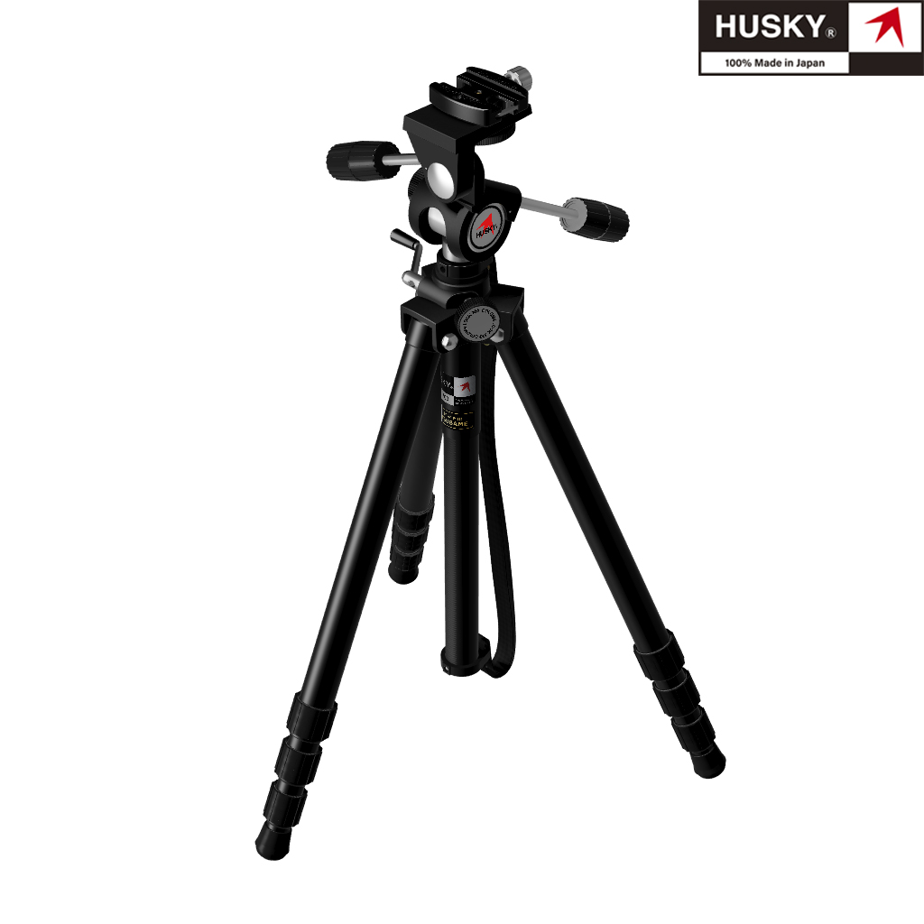 【HUSKY】ハスキー ヘッド一体型三脚セミショート4段 KIRK Model